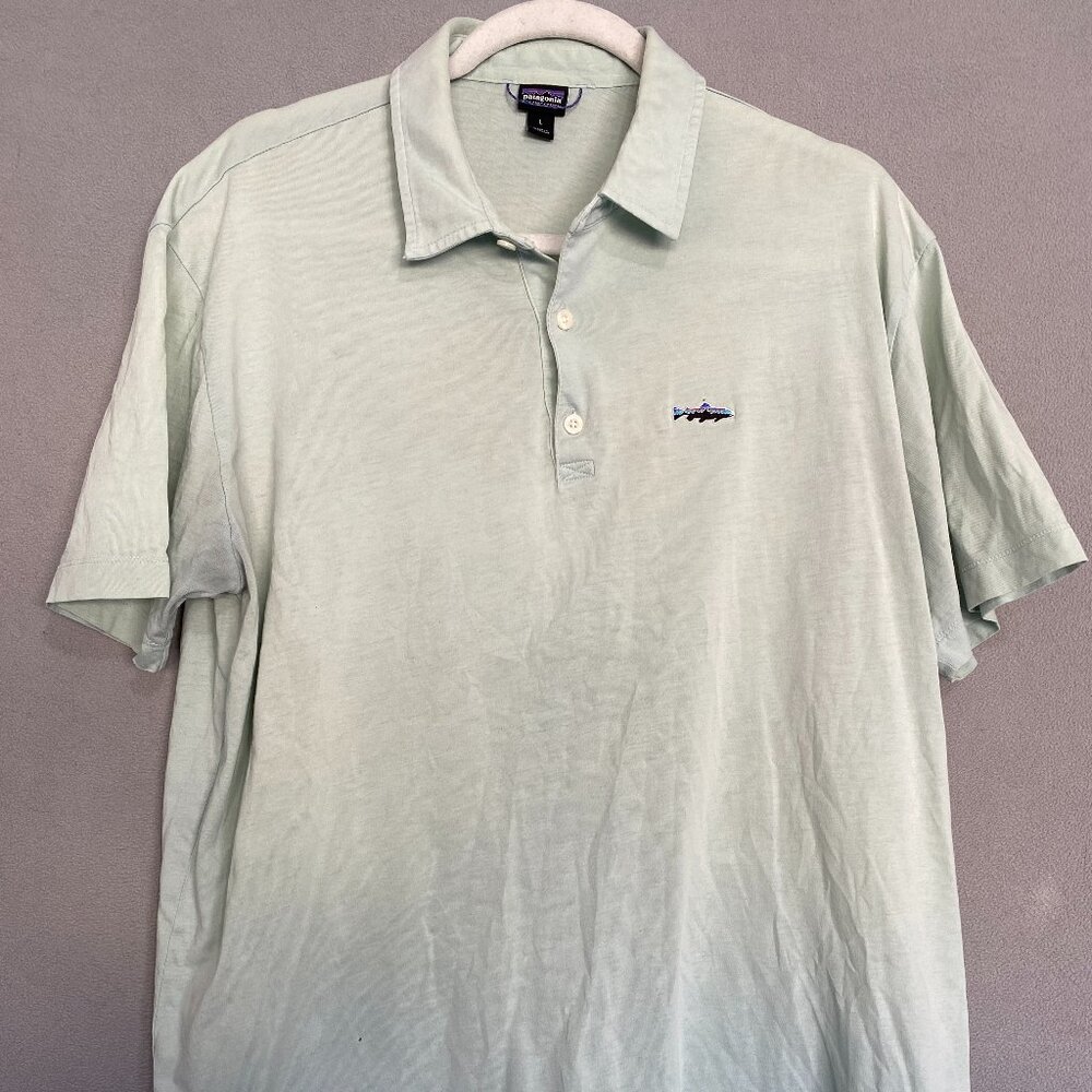 Patagonia Men’s Organic Cotton Polo Shirt Mint Green Size L Common Threads